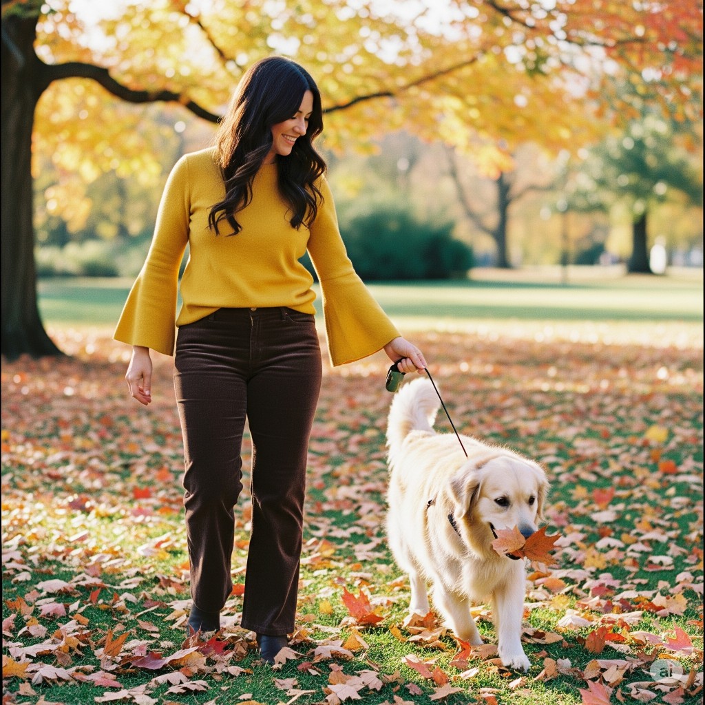 Bell Sleeve Sweater and Corduroy Pants