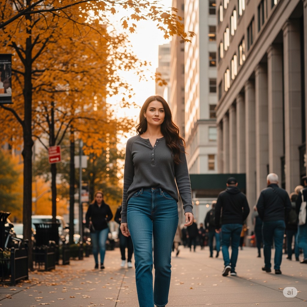 womens thermal henley and straight leg jeans womens thermal henley and straight leg jeans